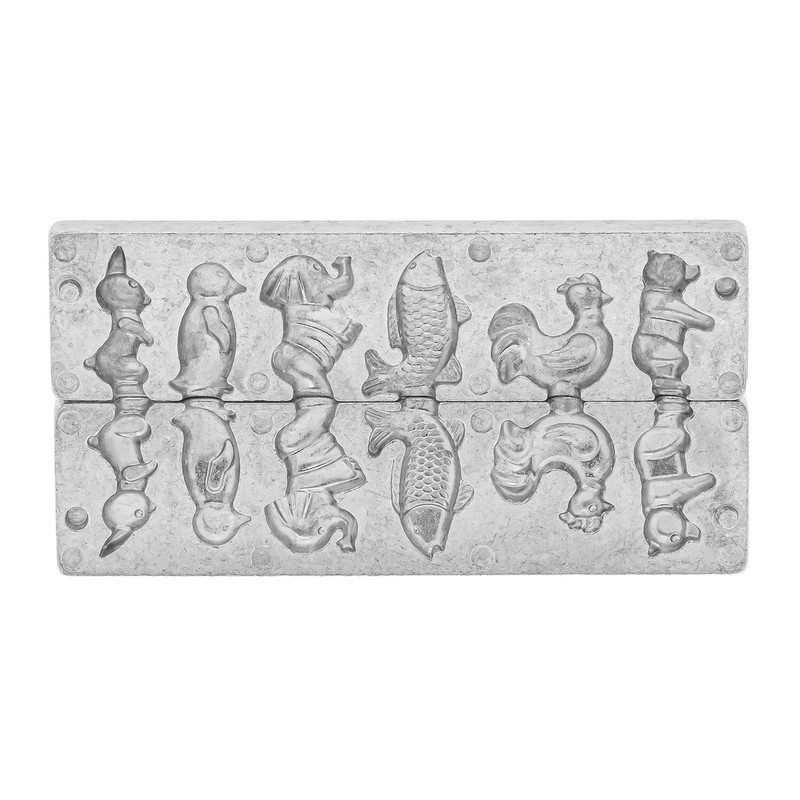 AUTHENTIC SOVIET CAST IRON LOLLIPOP MOLD FEATURING DETAILED ANIMAL SHAPES gallery