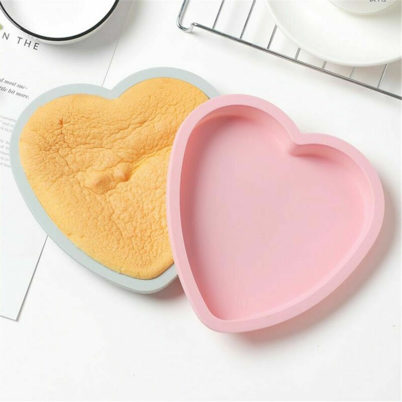 6" 8" Silicone Cake Mold Heart Round Mousse Bread Mould Baking Tray Pan Tool gallery