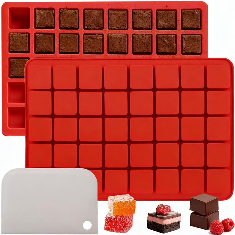 2 PCS Silicone Square Candy Molds - 40-Cavity Gummy, Chocolate, Ice Cube & Jello gallery