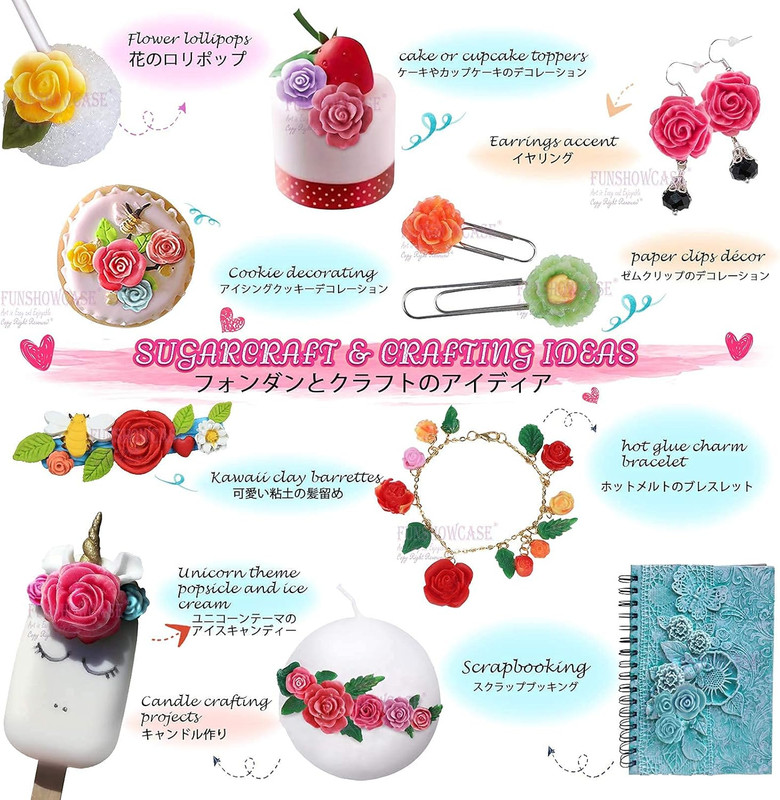 Funshowcase 32 Cavity Roses Flower Fondant Candy Silicone Mold for Sugarcraft Ca gallery