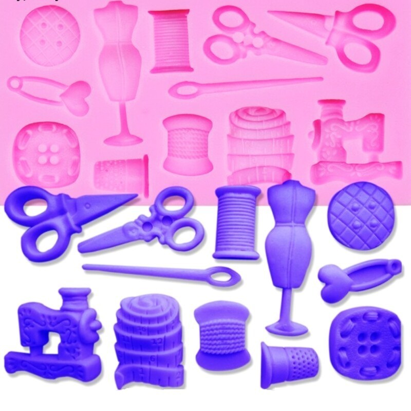 Silicone Button Scissors Shape Fondant Chocolate Moulds DIY Sugar Dessert Decors gallery
