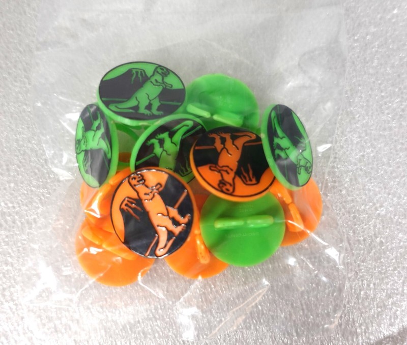 Bakery Crafts T REX dinosaur cupcake rings, 12 ct / volcano / NEW