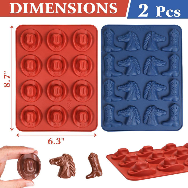 Cowboy Chocolate Molds Shaped with Cowboy Hat, Cowboy Boot and Horse, Cowboy ... gallery