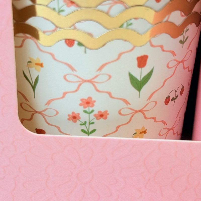 CWC 12 Piece Cupcake Liners & Picks Floral Oven-Safe Paper Multicolor 5oz gallery