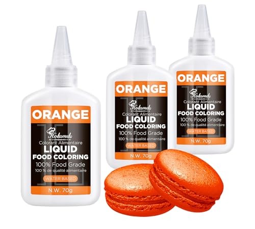 Food Coloring Liquid 70g x 3 Food Grade Vibrant Food 2 Fl Oz (Pack of 3) Orange gallery