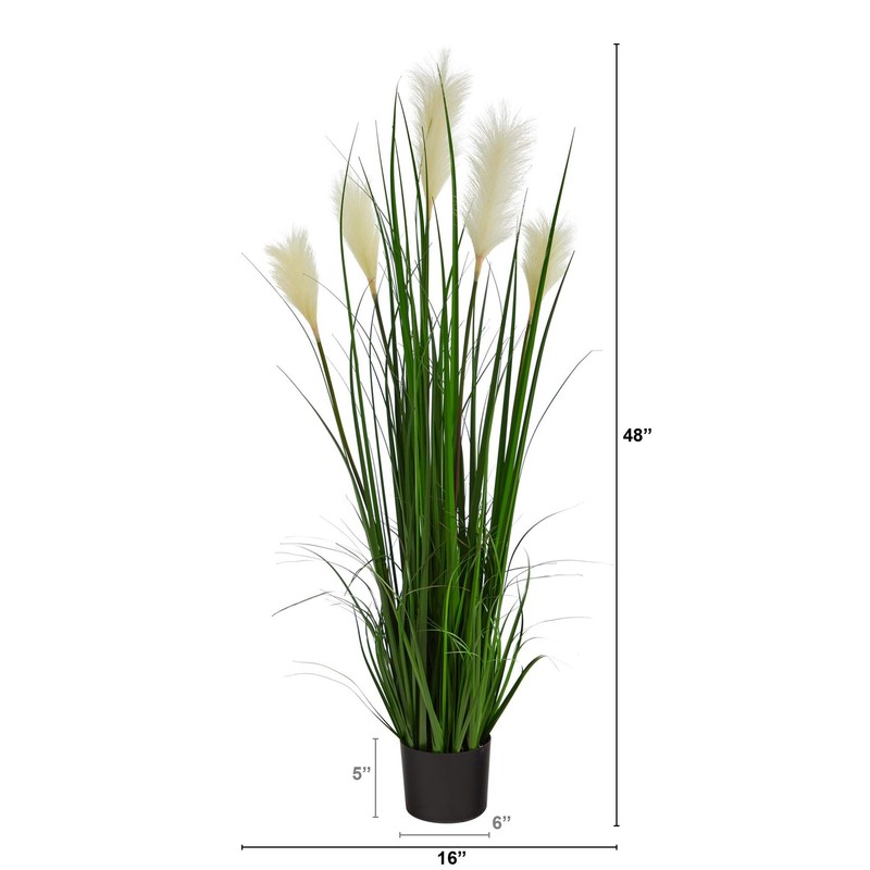 Nearly Natural 4ft Plume Grass Artificial Plant gallery