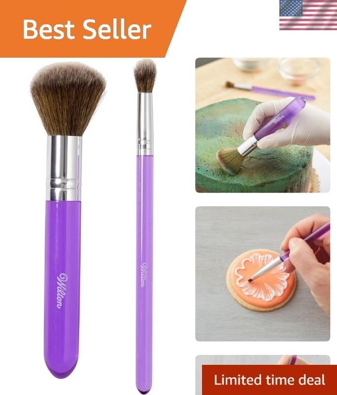 2-Piece Dusting Brush Set for Cake Decorating | Soft Bristle Brushes for Appl…