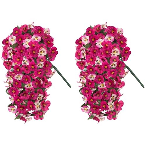 Artificial Flowers for Outdoors, 2pcs Faux Silk Pansies Flowers 2 Pcs Mix Rose gallery