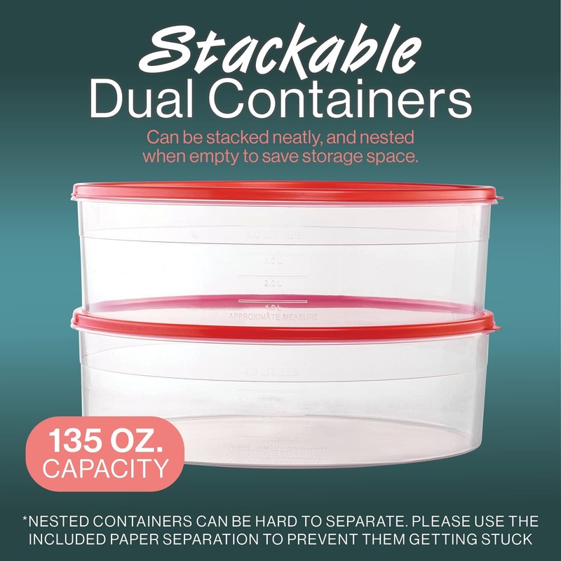 Pie Carrier Cake Storage Clear Container with Red Lid | 10.5" Large Round Pla... gallery