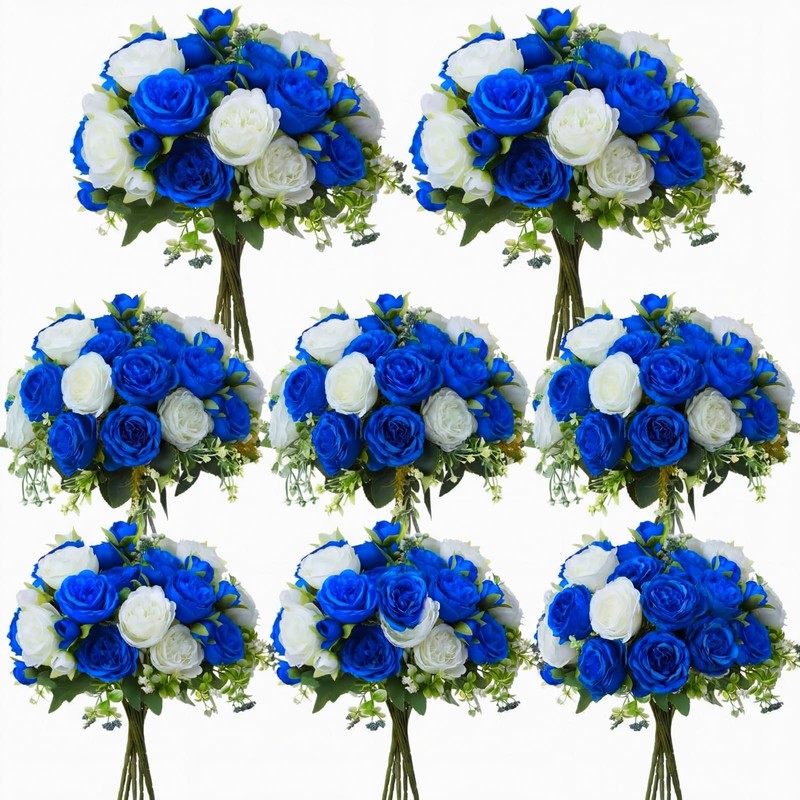 Geosar 8 Bundles Artificial Peonies Flowers Fake Silk Peony Bouquet Faux Peonies