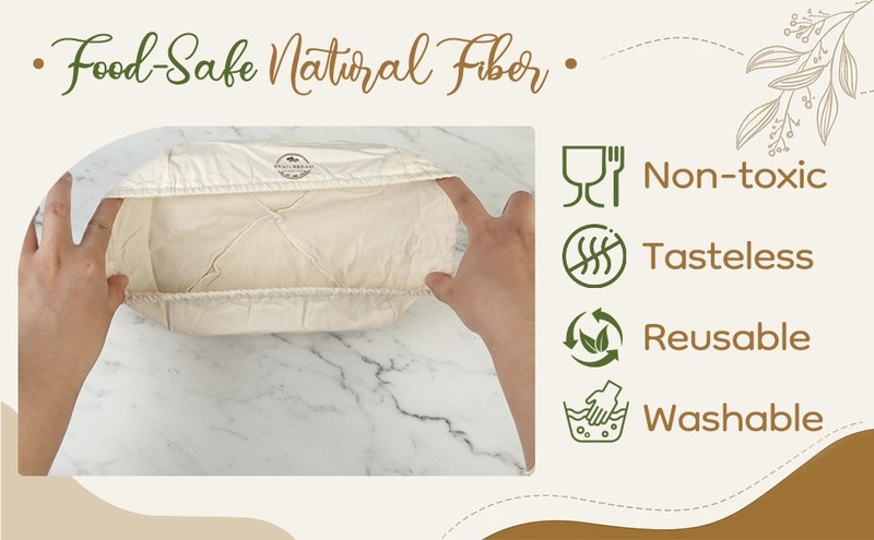 Reble Cotton Bread Basket Liner Cloth: 6 Pas 9 Inch Hangable Round gallery