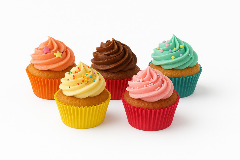 60 Pack Assorted Colour Mini Baking Cups Paper Cupcake Liners Muffin Cases