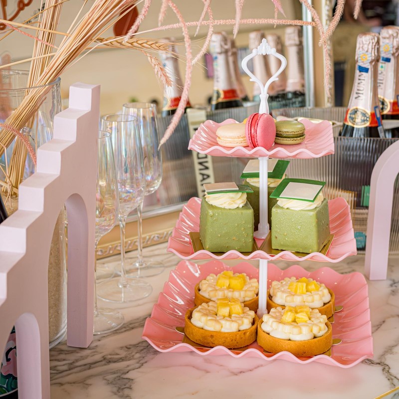 15 PCS Dessert Table Display Set Pink Cupcake Stand,3 Tiered Tray Stand Cup C... gallery