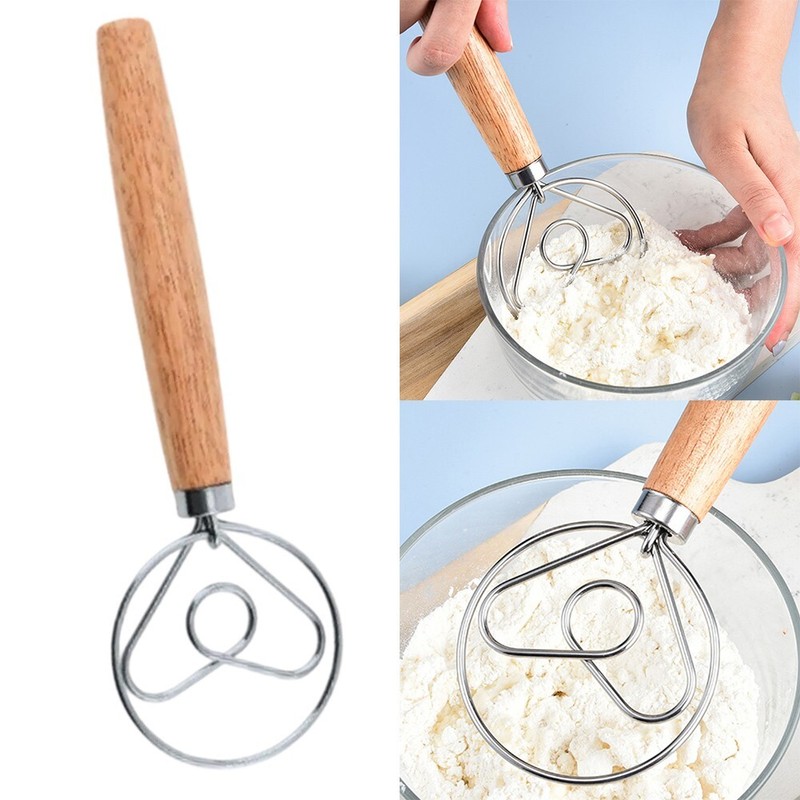 Wooden Handled Sourdough Whisk Perfect for Mixing Egg Whites and Yolks
