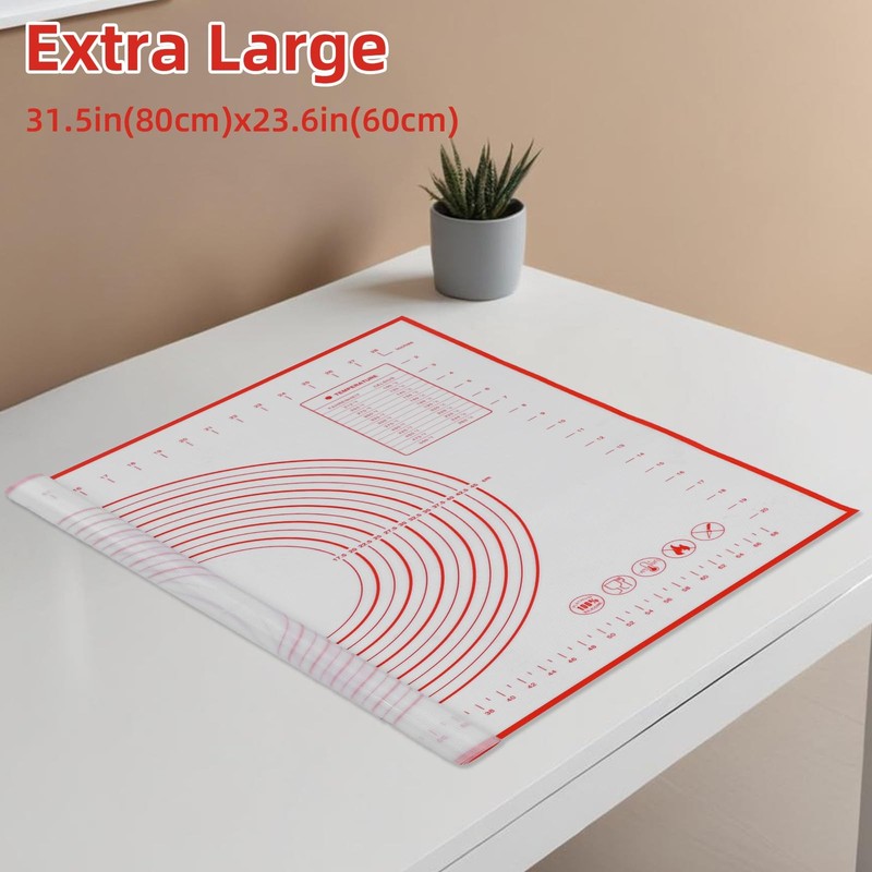Large Silicone Baking Mat 32 x 24" Red Pastry 32"L x 24"W, gallery