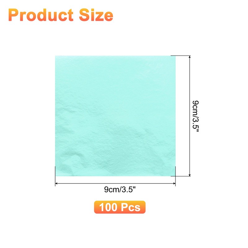 100pcs Candy Wrapping Sheets, 3.5"x3.5" for Chocolate Bars (Cyan) gallery
