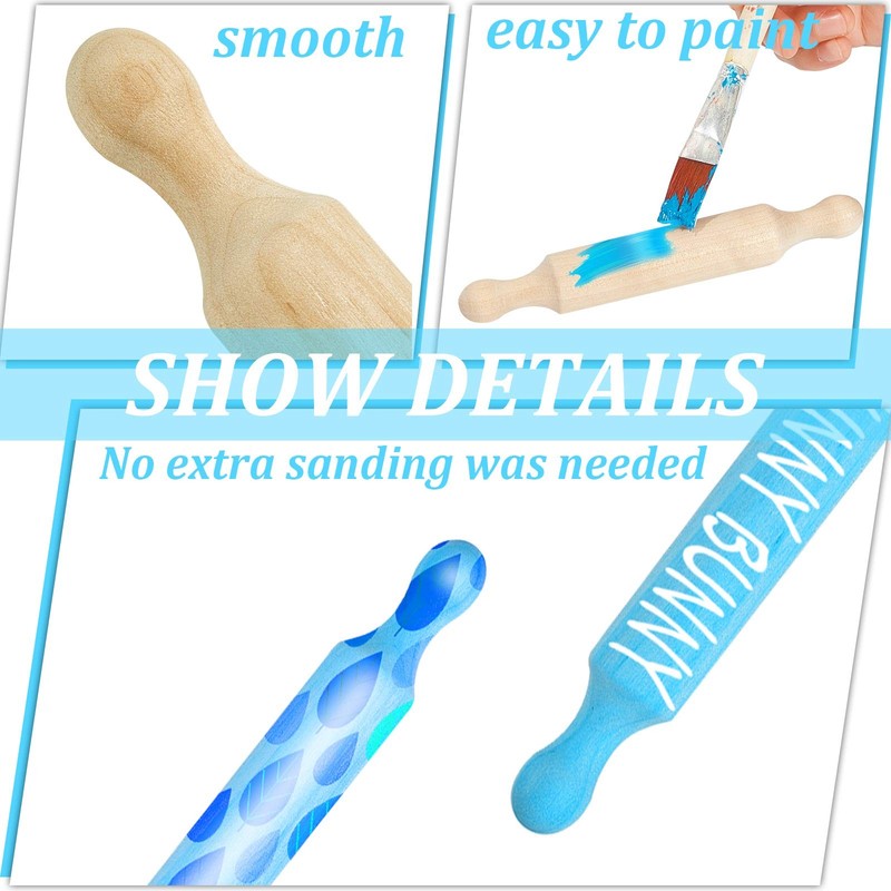30 Pcs Wooden Mini Rolling Pin Long Kitchen Baking Small Dough Rolling Pin fo... gallery