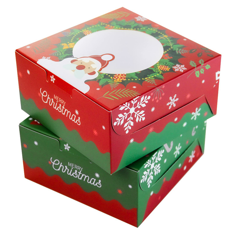 Christmas Bakery Box with Window 60Packs 6X6X3 Cookie Boxes Pastry Box for Chris gallery