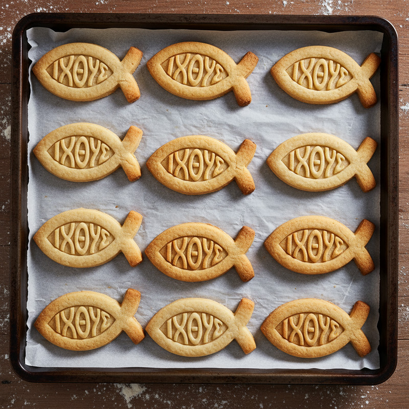 Ichthys Symbol Cookie Cutter - Christian Jesus Fish, Church Events, Baptism Bake gallery