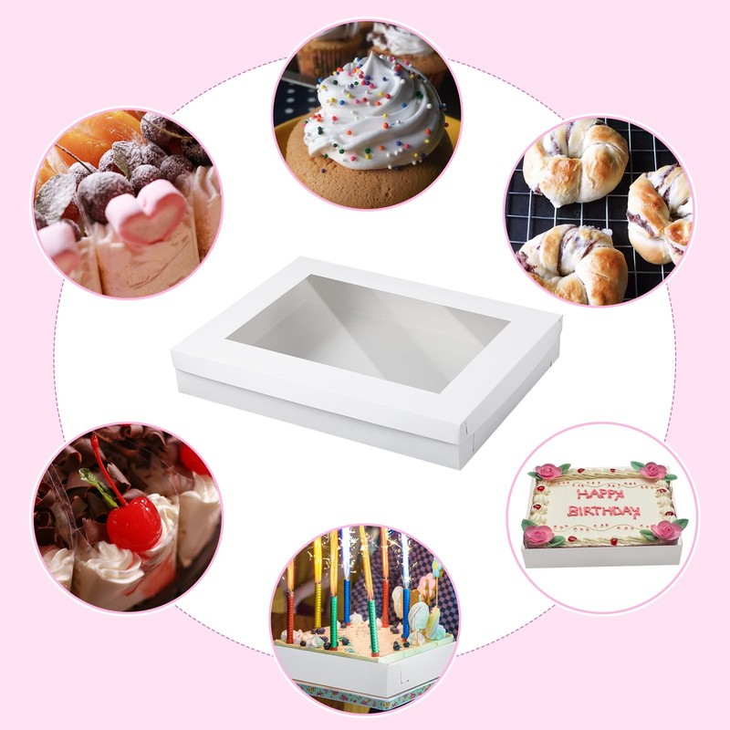 Chivertion 5 Set Full Sheet Cake Box 26 x 18 x 4 Inch with Cake Boards and Pi... gallery