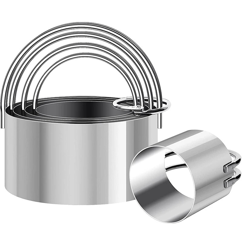 5 Piece Circle Biscuit Cutter Set Stainless Steel Round Cookie Mold