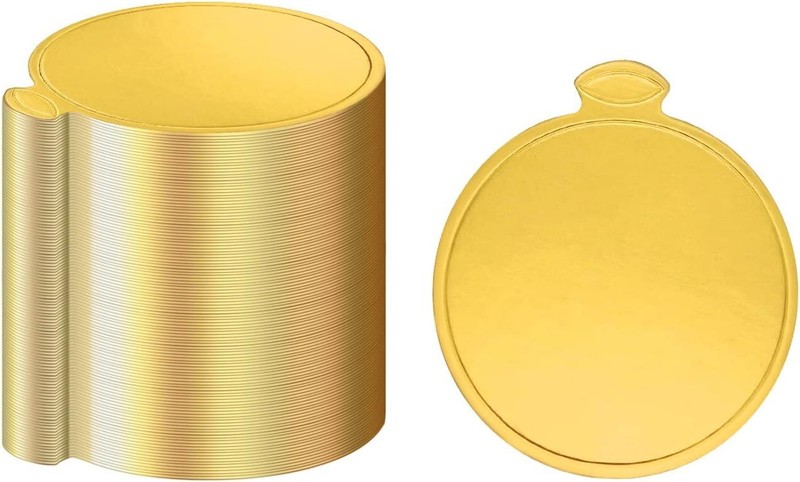 100 Pcs Mini Golden Cake Base, 3.5 Inch Cake Boards, Disposable round Cake Board