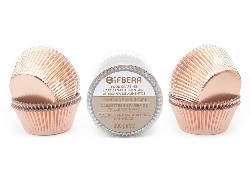 Rose Gold Metallic Foil Cupcake Liners Standard Baking Muffin Cups 200 Count gallery