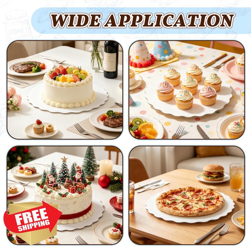 Cmkura Cake Boards 12 Inch White Wave 8 Pack gallery