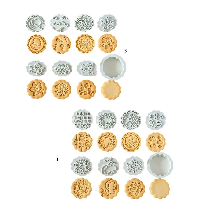 Set of 8 Flower Shape Cookie Molds Dessert Baking Moulds Biscuit Moulds gallery