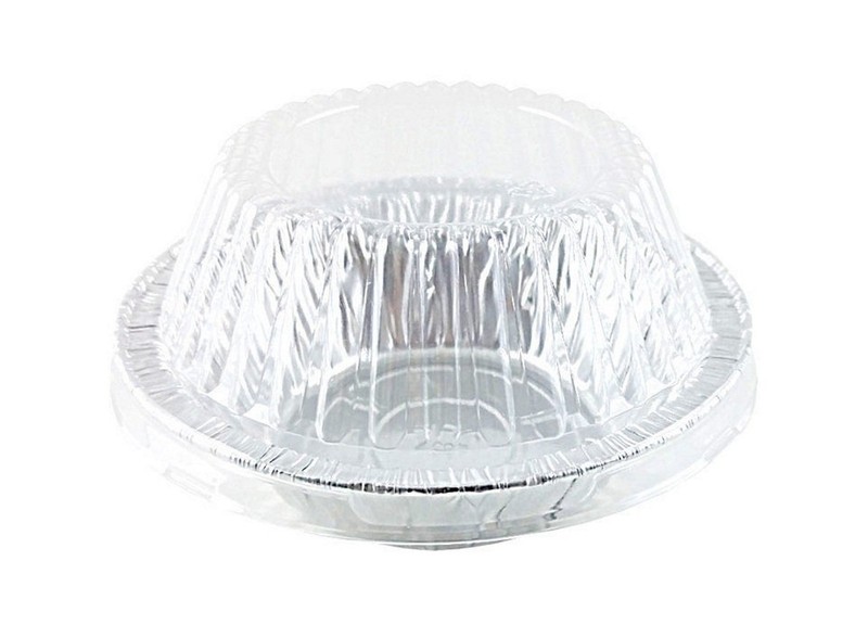 Pactogo 5 3/4" Aluminum Foil Meat Pot Pie Pan w/Clear Dome Lid Disposable 12 ... gallery