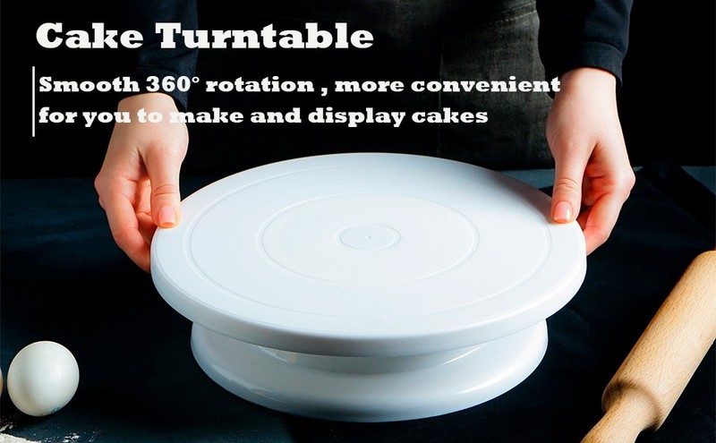 11 Inch Revolving Cake Stand Turntable, Cake Decorating Kit with 24 Icing gallery