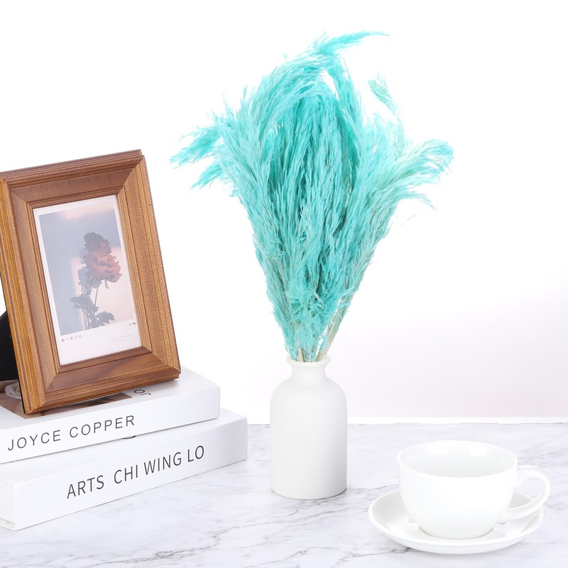 10PCS Faux Pampas Grass, Blue 17" Artificial Fluffy Dried Grass gallery