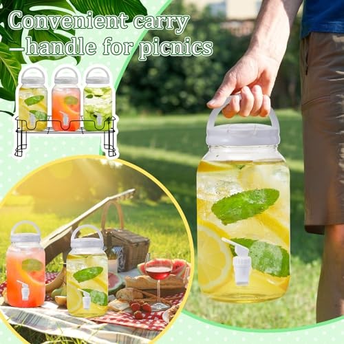 3 Pcs Plastic Drink Dispenser with Stand Beverage as shown in the picture gallery