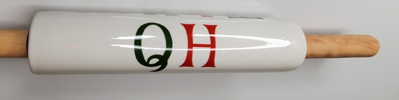 Rolling Pin with Wooden Handle " Oh What Fun" Christmas Holiday Baking Ceramic gallery