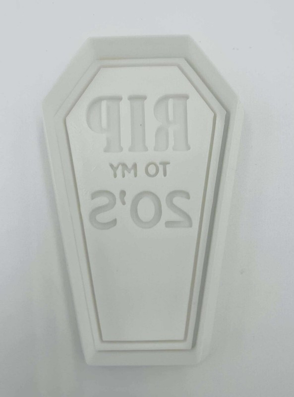 RIP To My 20’s Coffin Cookie Cutter & Stamp – Multiple sizes – 30th Birthday