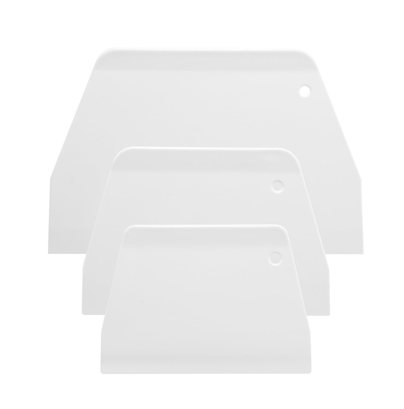 Cake Scrapers and Smoother Set Small Medium Large White Decorating Tools
