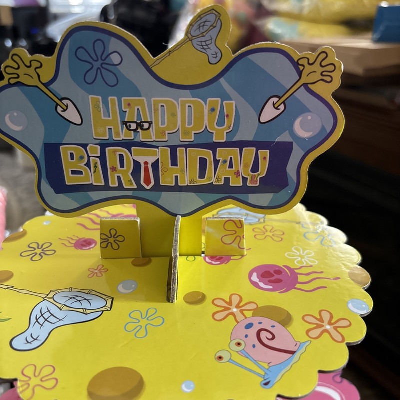 3 Tier Cake Stand Kids Party Spongebob Muffin Cupcake Dessert Holder Supplies gallery