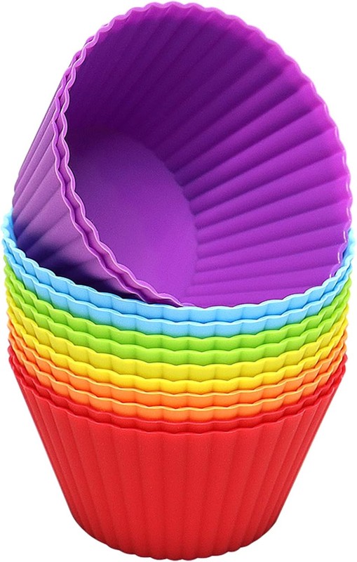 Extra Large Silicone Cupcake Muffin Cups 12 Pack, 3.54 Inch Muffin Liners, Reusa