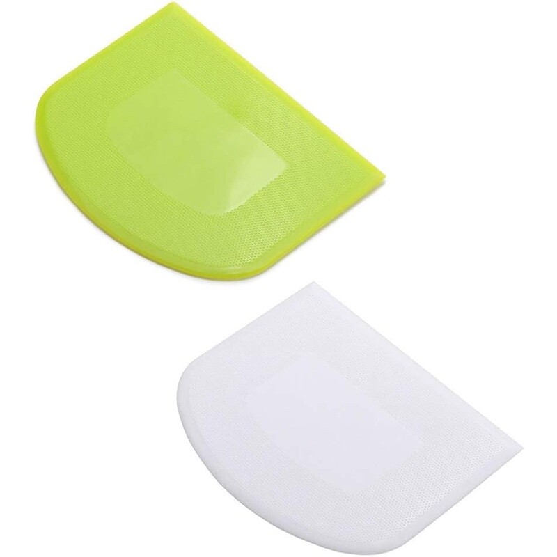 Food Safe Plastic Dough Scraper Set Multipurpose Kitchen Tool 2 Pieces New gallery