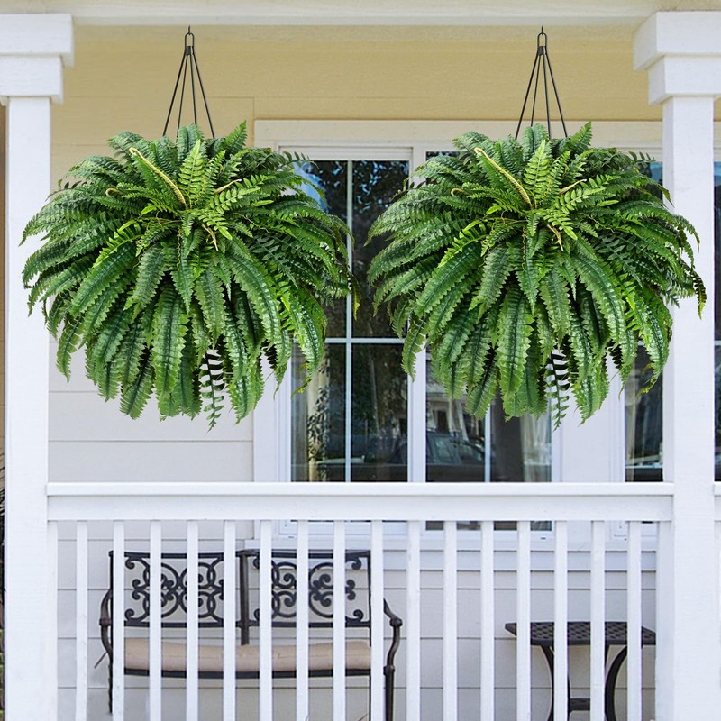 Martine Mall 2Pcs 48/ 88 Leaves Xxl Large Fake Ferns Artificial Ferns For gallery