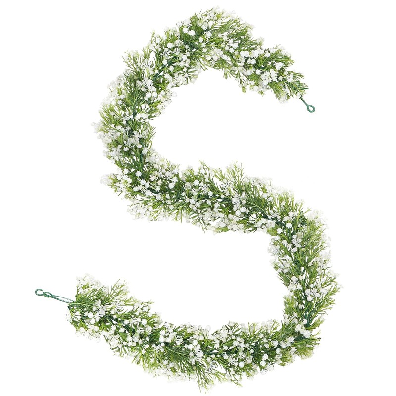 Dolicer 24FT 4-Pack Baby Breath Artificial Flower Garlands Faux White Hanging