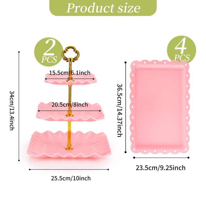 6 Pcs Dessert Table Display Set - 2 X Cupcake Stand Holder/Cup Cake Tier Towe... gallery