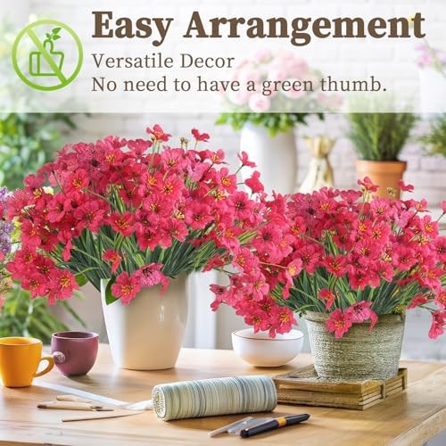 24 Rose Red Bundles Artificial Flowers for 24 PCS Rose Red(daisy) gallery