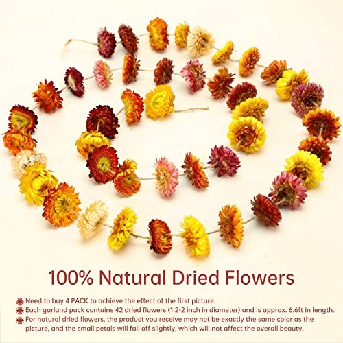 Christmas Decorations - 6.6ft Dried Flowers Garland Real Daisy Sunflower gallery