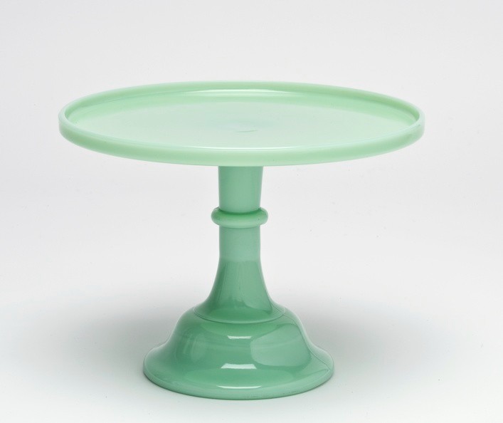 Mosser Glass USA Vintage Style Cake Stand Jadeite Green 10 inch