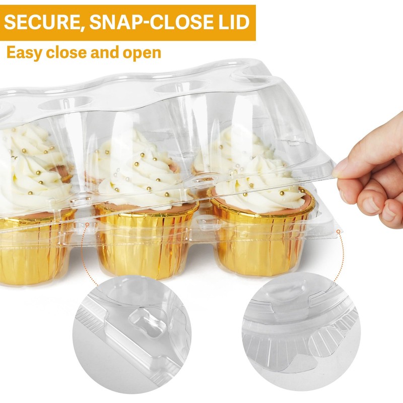 LotFancy (6 Count x 10 Sets) Cupcake Containers, Clear Plastic gallery