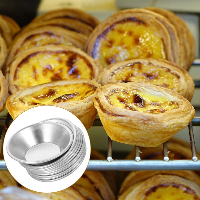10PCS Chinese Egg Tart Dish Biscuit Canned Pudding Egg Tart Tray Egg Tart Pan