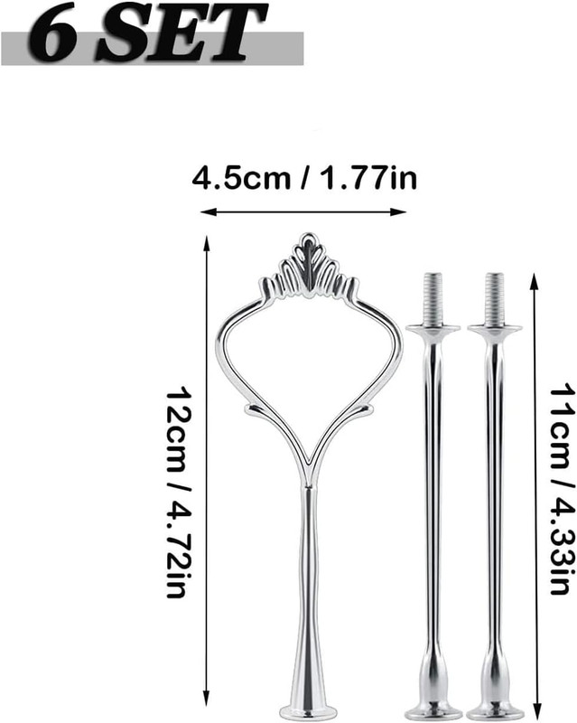 6 Sets 3 Tier Cake Plate Stand Handle, Cake Stand Hardware Handle Fittings Holde gallery