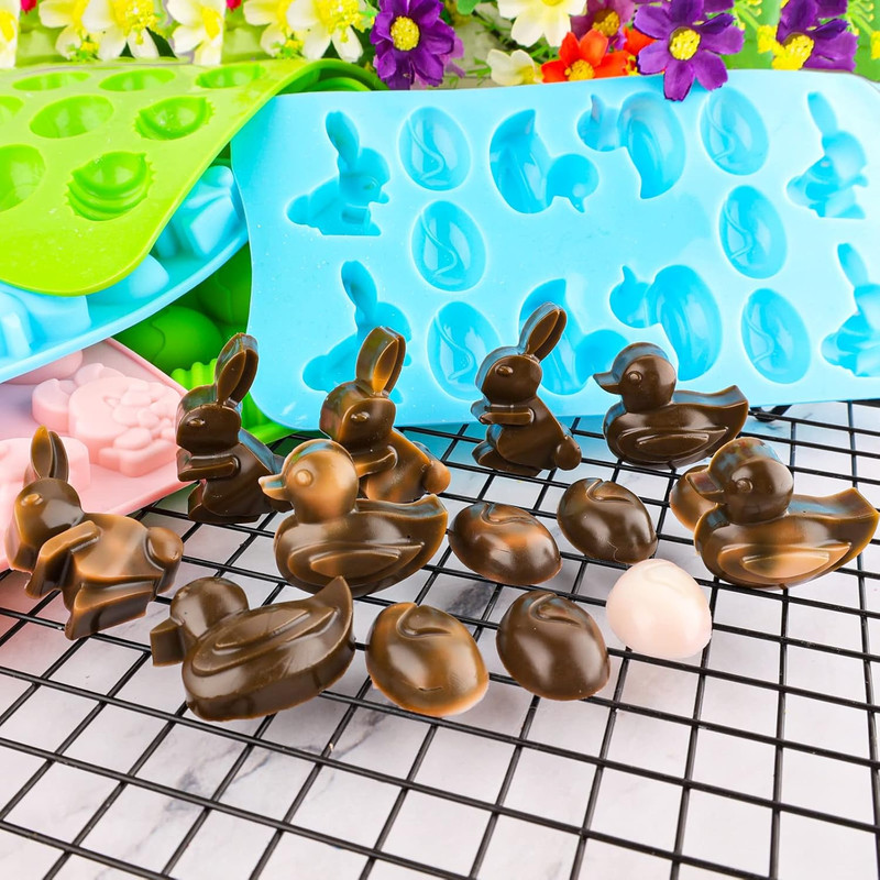 Easter Egg Silicone Mold for Chocolate 5 Packs Egg Shaped Mold Baking Pan for Ea gallery