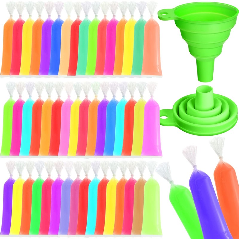 600 Pcs Disposable Ice Lolly Bags Plastic Mold Ice Cream Bags with Silicone F…